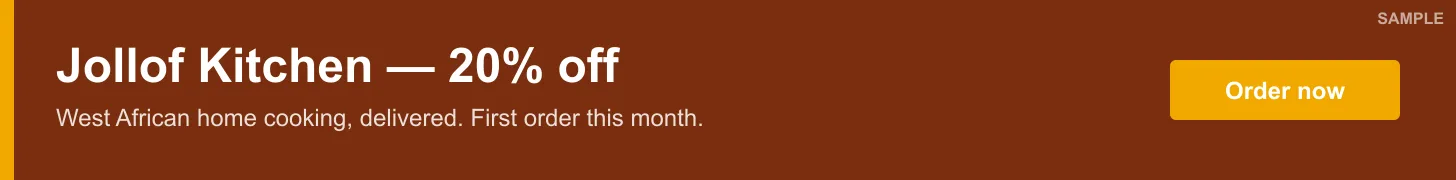 Jollof Kitchen — 20% off your first order this month